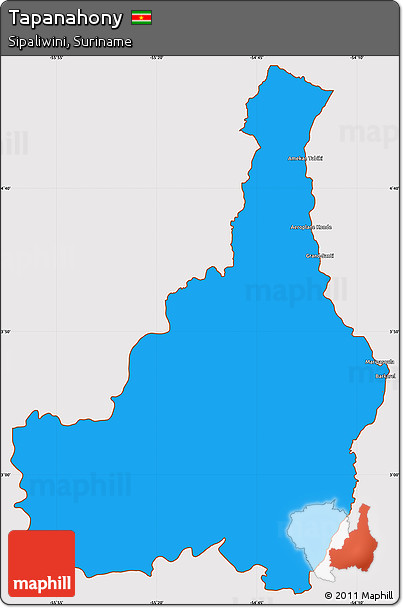 Political Simple Map of Tapanahony, cropped outside