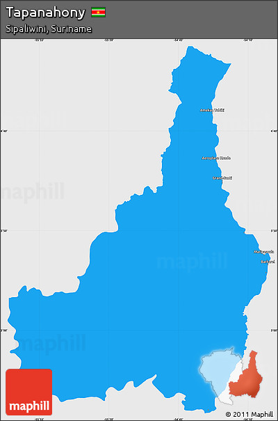 Political Simple Map of Tapanahony, single color outside
