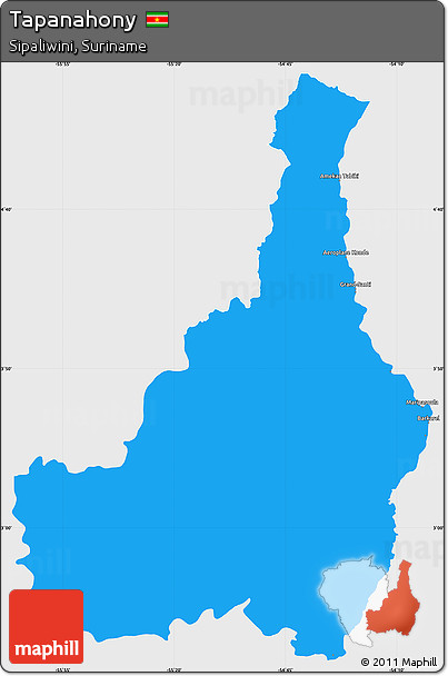 Political Simple Map of Tapanahony, single color outside