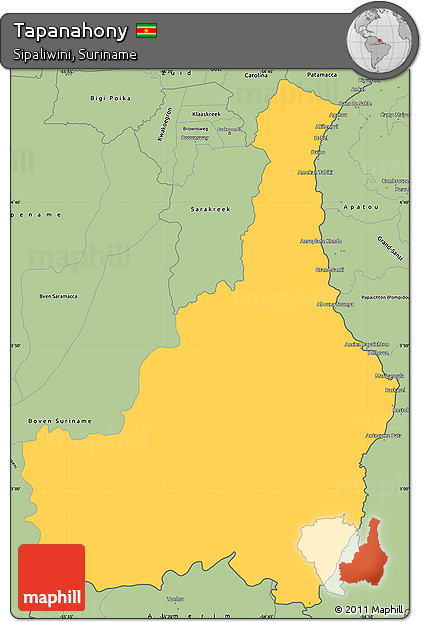 Savanna Style Simple Map of Tapanahony