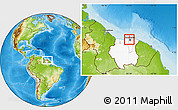 Physical Location Map of Kwatta, highlighted country