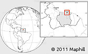 Blank Location Map of Wanica, highlighted country, within the entire country