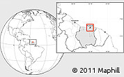 Blank Location Map of Wanica, highlighted country