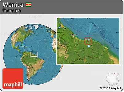Satellite Location Map of Wanica