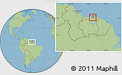 Savanna Style Location Map of Wanica, within the entire country