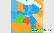 Political Simple Map of Wanica, political shades outside