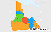 Political Simple Map of Wanica, single color outside