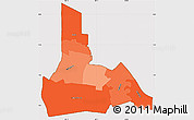 Political Shades Simple Map of Wanica, cropped outside