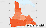 Political Shades Simple Map of Wanica, single color outside