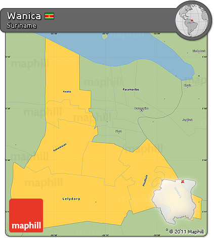 Savanna Style Simple Map of Wanica