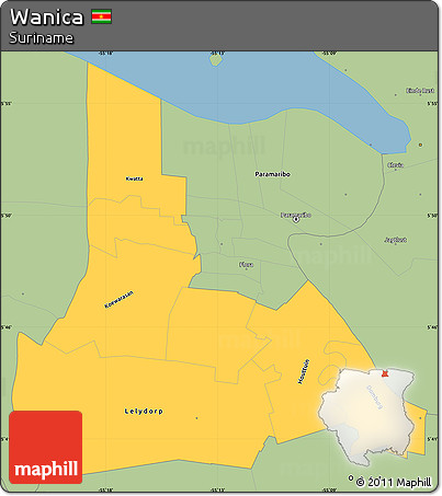 Savanna Style Simple Map of Wanica