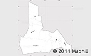 Silver Style Simple Map of Wanica, cropped outside
