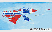 Flag 3D Map of Svalbard, physical outside, bathymetry sea, flag rotated