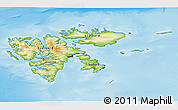 Physical 3D Map of Svalbard, darken, semi-desaturated, land only