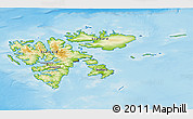 Physical 3D Map of Svalbard, desaturated, land only