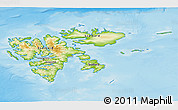 Physical 3D Map of Svalbard, lighten, semi-desaturated, land only