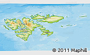 Physical 3D Map of Svalbard, political outside