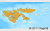 Political 3D Map of Svalbard, darken, land only
