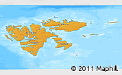 Political 3D Map of Svalbard, single color outside, bathymetry sea