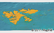 Political 3D Map of Svalbard, single color outside, satellite sea