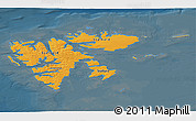 Political Shades 3D Map of Svalbard, darken