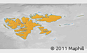 Political Shades 3D Map of Svalbard, desaturated