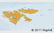 Political Shades 3D Map of Svalbard, lighten