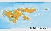 Political Shades 3D Map of Svalbard, physical outside
