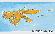 Political Shades 3D Map of Svalbard, satellite outside, bathymetry sea