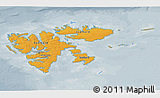 Political Shades 3D Map of Svalbard, semi-desaturated