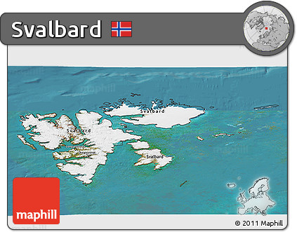 Satellite 3D Map of Svalbard