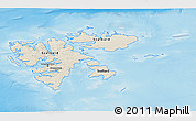 Shaded Relief 3D Map of Svalbard, desaturated, land only