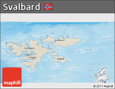 Shaded Relief 3D Map of Svalbard