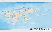 Shaded Relief 3D Map of Svalbard, lighten, semi-desaturated, land only