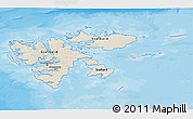 Shaded Relief 3D Map of Svalbard, political shades outside
