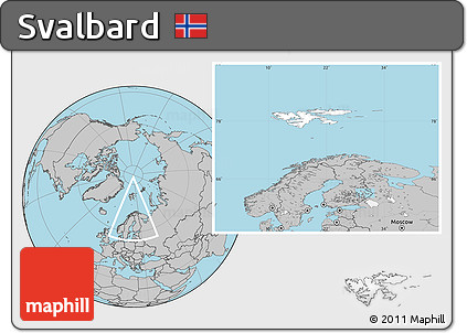 Blank Location Map of Svalbard, gray outside