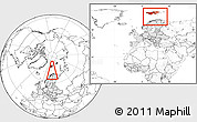 Blank Location Map of Svalbard, highlighted continent, within the entire continent
