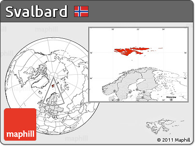 Blank Location Map of Svalbard, highlighted continent