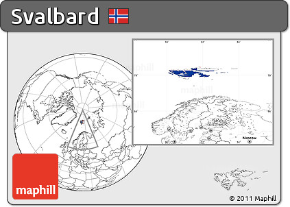 Flag Location Map of Svalbard, blank outside