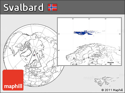 Flag Location Map of Svalbard, blank outside