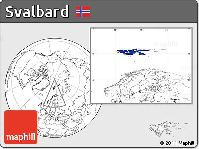 Flag Location Map of Svalbard, blank outside