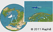 Flag Location Map of Svalbard, satellite outside