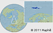 Flag Location Map of Svalbard, savanna style outside, hill shading outside