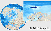 Flag Location Map of Svalbard, shaded relief outside