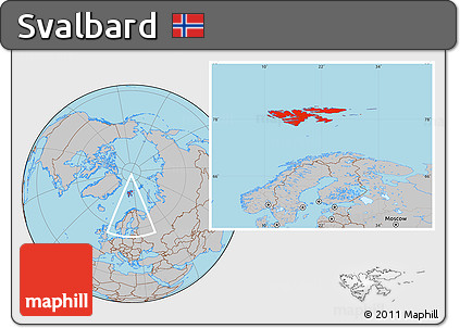 Gray Location Map of Svalbard
