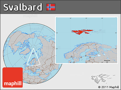 Gray Location Map of Svalbard