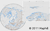 Gray Location Map of Svalbard, lighten, desaturated, hill shading