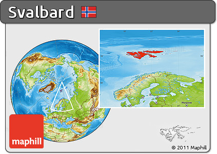 Physical Location Map of Svalbard