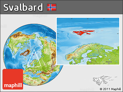 Physical Location Map of Svalbard