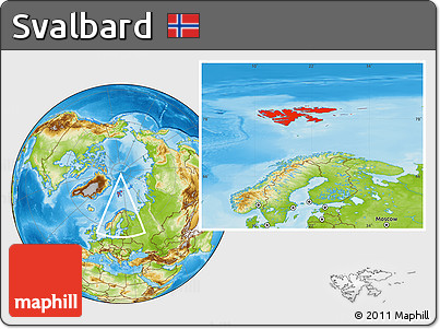 Physical Location Map of Svalbard